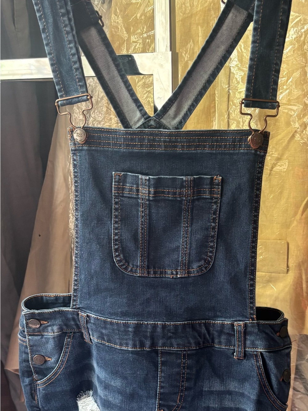 Wax Jean Dark Blue Women's Jean Shorts Overalls
